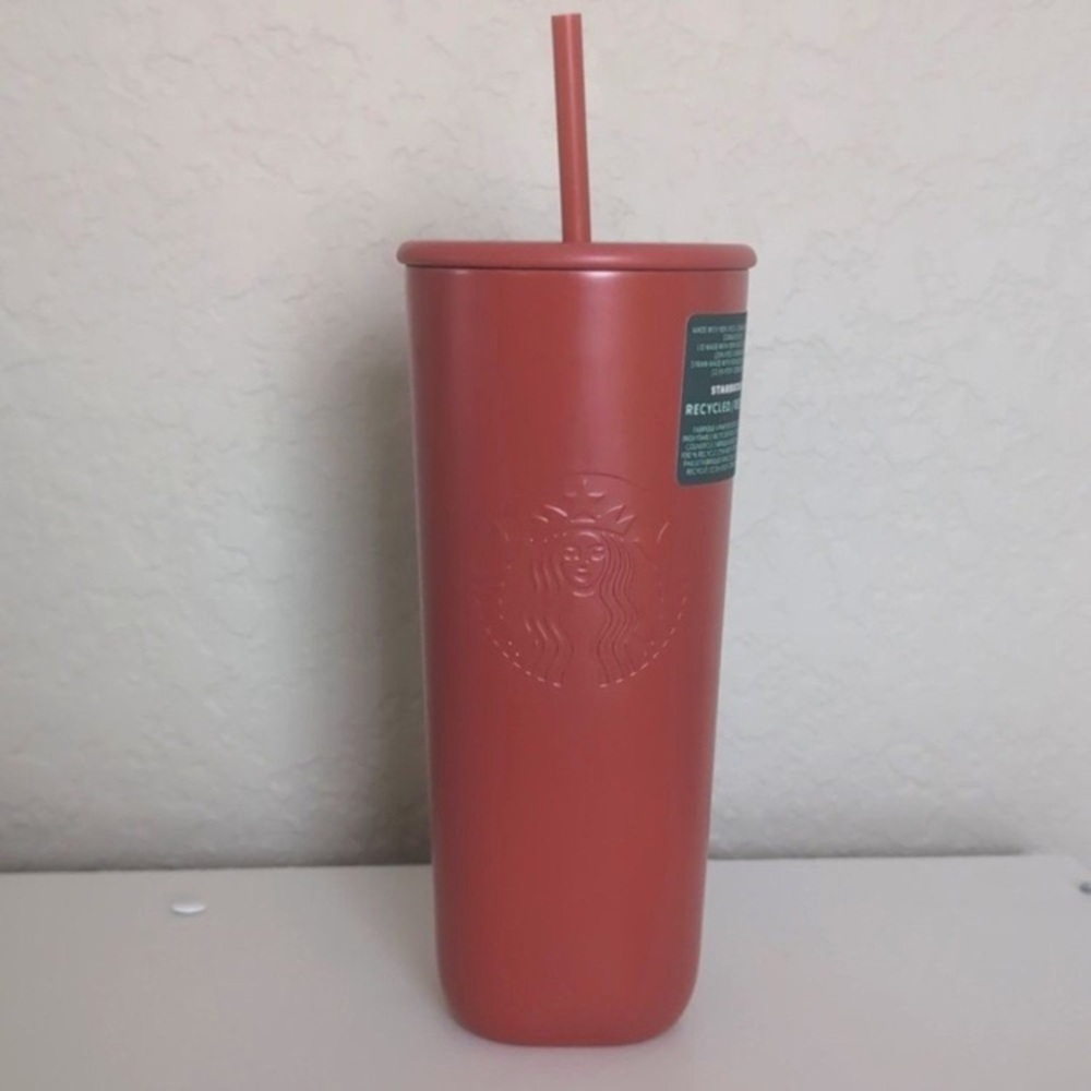 Starbucks Coral-Toned Reusable Tumbler with Straw
